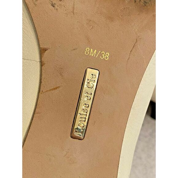 Louise Et Cie White Leather Shoes Classic Mid Heel Pumps US Size 8M Career Wear - Picture 9 of 9